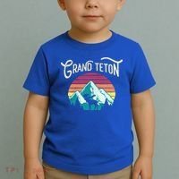 Retro Grand Teton National Park Wy Mountain State Cute Gift Toddler T-Shirt thumb 2