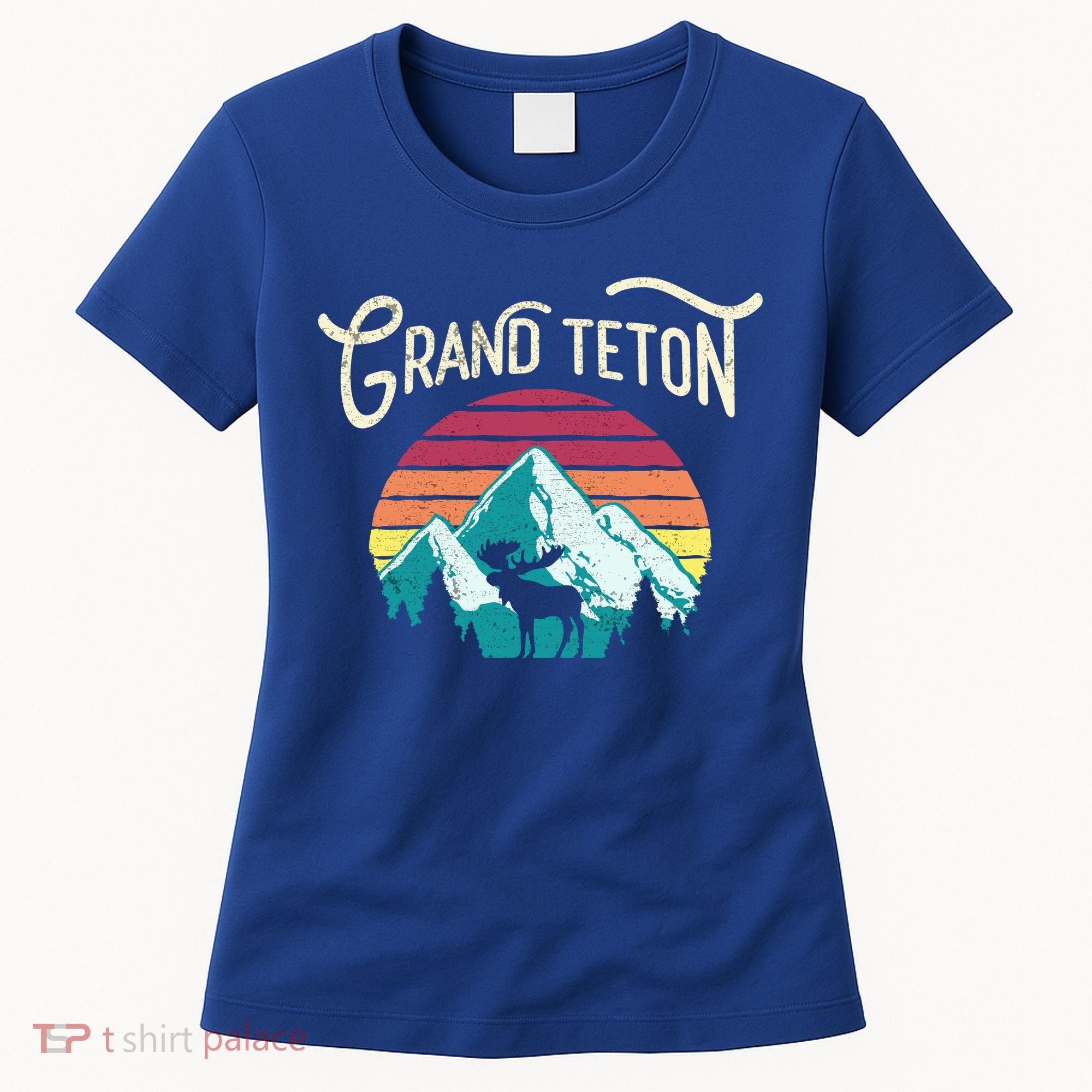 Retro Grand Teton National Park Wy Mountain State Cute Gift Women's T-Shirt