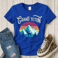 Retro Grand Teton National Park Wy Mountain State Cute Gift Women's T-Shirt thumb 3