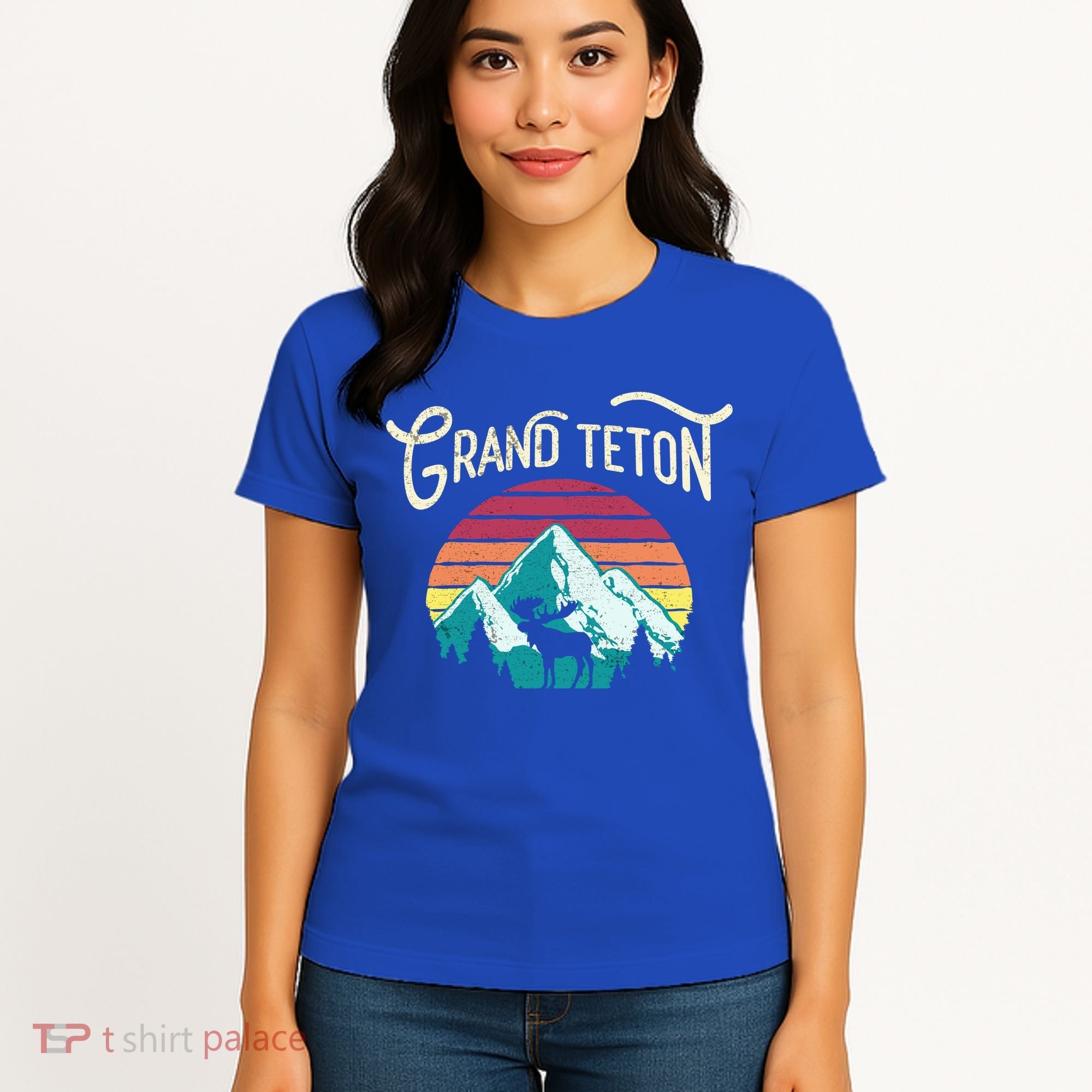 Retro Grand Teton National Park Wy Mountain State Cute Gift Women's T-Shirt