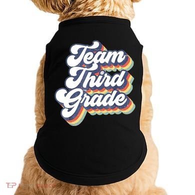 Retro Groovy Team Third Grade Back To School Teacher Student Gift Doggie Tank