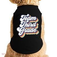 Retro Groovy Team Third Grade Back To School Teacher Student Gift Doggie Tank thumb 0