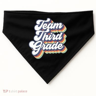 Retro Groovy Team Third Grade Back To School Teacher Student Gift USA-Made Doggie Bandana