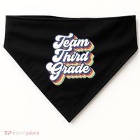 Retro Groovy Team Third Grade Back To School Teacher Student Gift USA-Made Doggie Bandana thumb 0