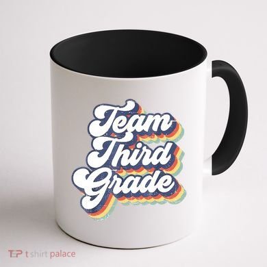 Retro Groovy Team Third Grade Back To School Teacher Student Gift Coffee Mug back
