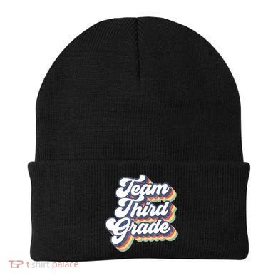 Retro Groovy Team Third Grade Back To School Teacher Student Gift Beanie
