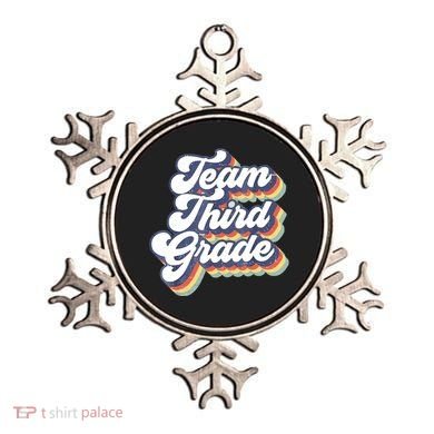 Retro Groovy Team Third Grade Back To School Teacher Student Gift Ornament