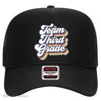 Retro Groovy Team Third Grade Back To School Teacher Student Gift Hat thumb 0