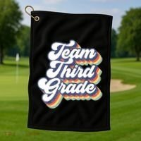 Retro Groovy Team Third Grade Back To School Teacher Student Gift Golf Towel thumb 1