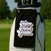 Retro Groovy Team Third Grade Back To School Teacher Student Gift Golf Towel thumb 2