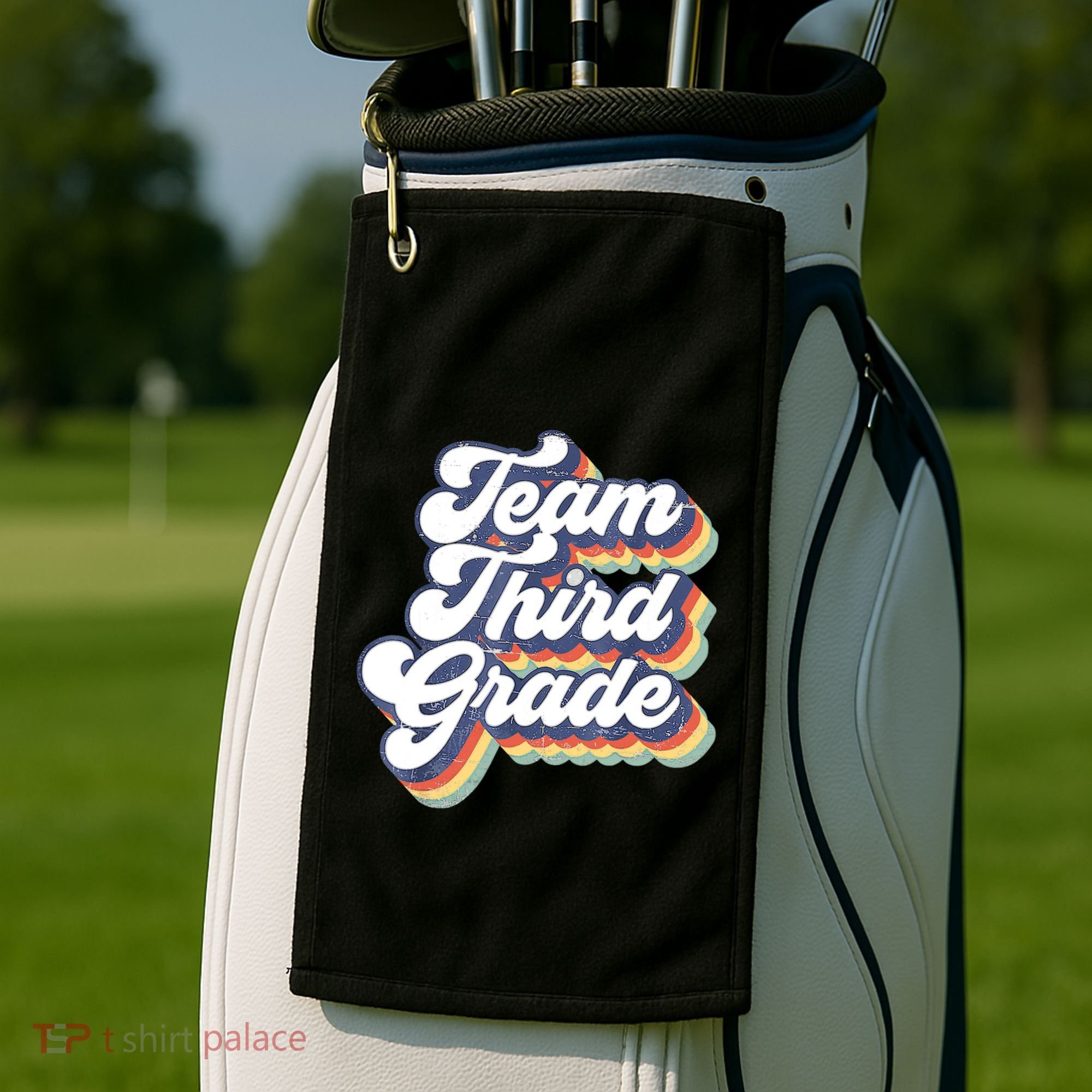 Retro Groovy Team Third Grade Back To School Teacher Student Gift Golf Towel