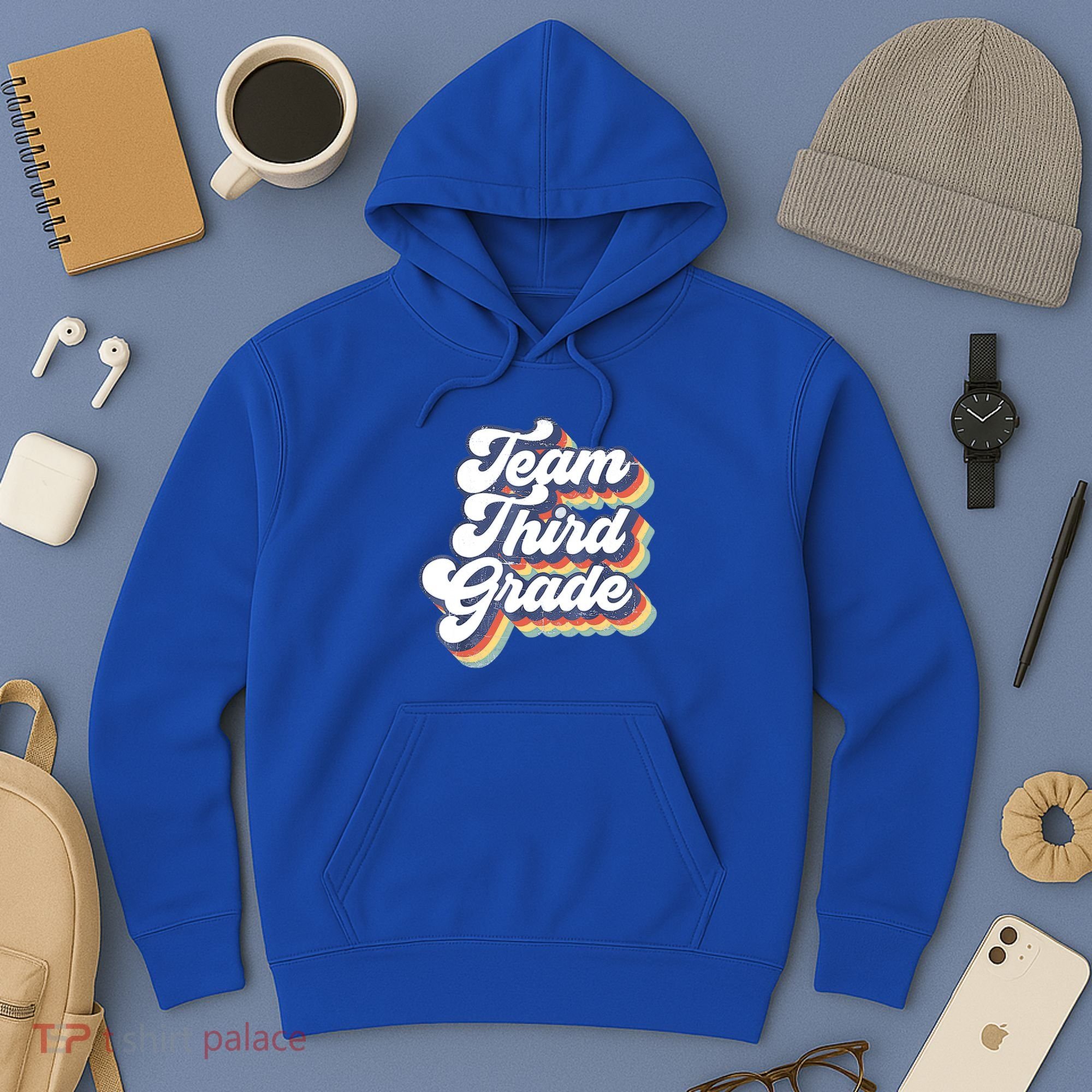 Retro Groovy Team Third Grade Back To School Teacher Student Gift Hoodie