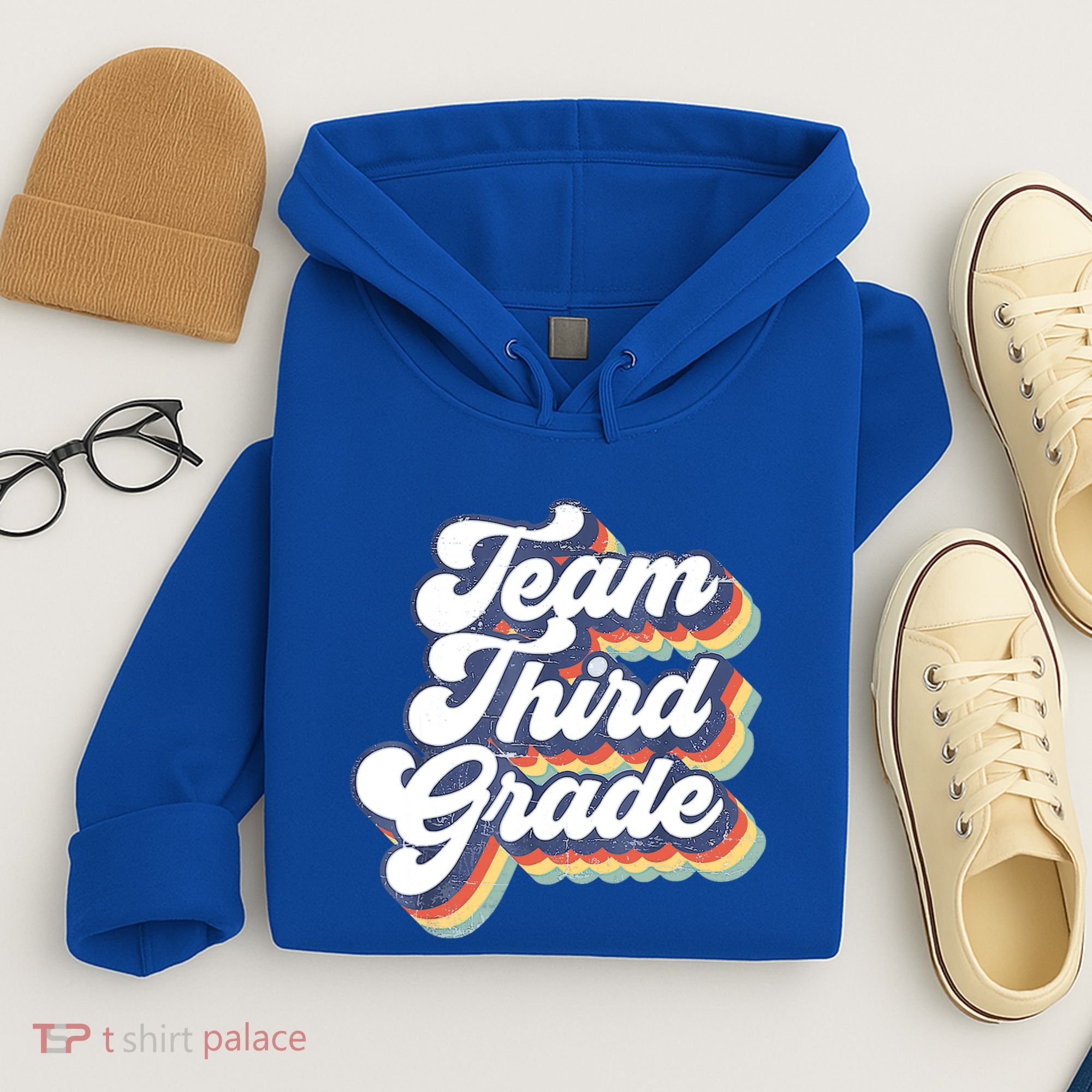 Retro Groovy Team Third Grade Back To School Teacher Student Gift Hoodie