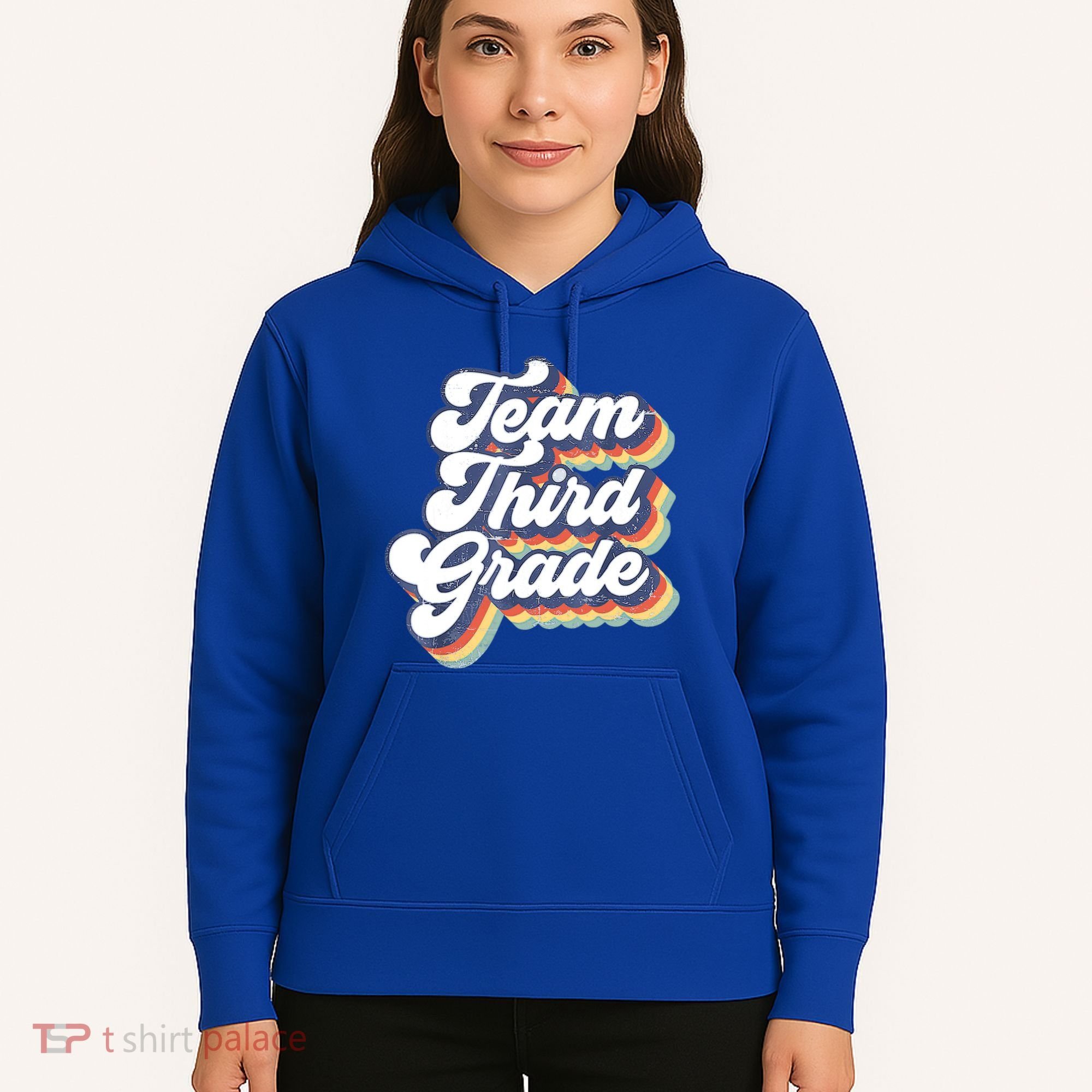 Retro Groovy Team Third Grade Back To School Teacher Student Gift Hoodie