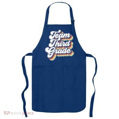 Retro Groovy Team Third Grade Back To School Teacher Student Gift Apron