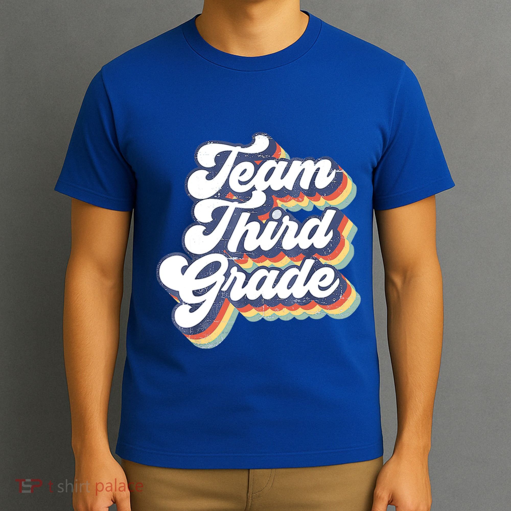 Retro Groovy Team Third Grade Back To School Teacher Student Gift T-Shirt