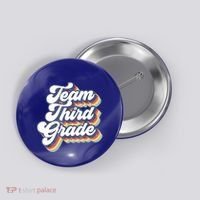 Retro Groovy Team Third Grade Back To School Teacher Student Gift Button thumb 0