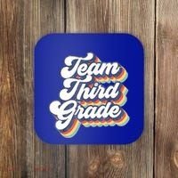 Retro Groovy Team Third Grade Back To School Teacher Student Gift Coaster thumb 0