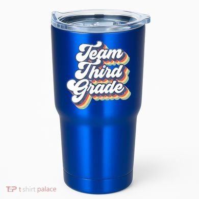Retro Groovy Team Third Grade Back To School Teacher Student Gift Tumbler