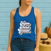 Retro Groovy Team Third Grade Back To School Teacher Student Gift Women's Tank Top thumb 2