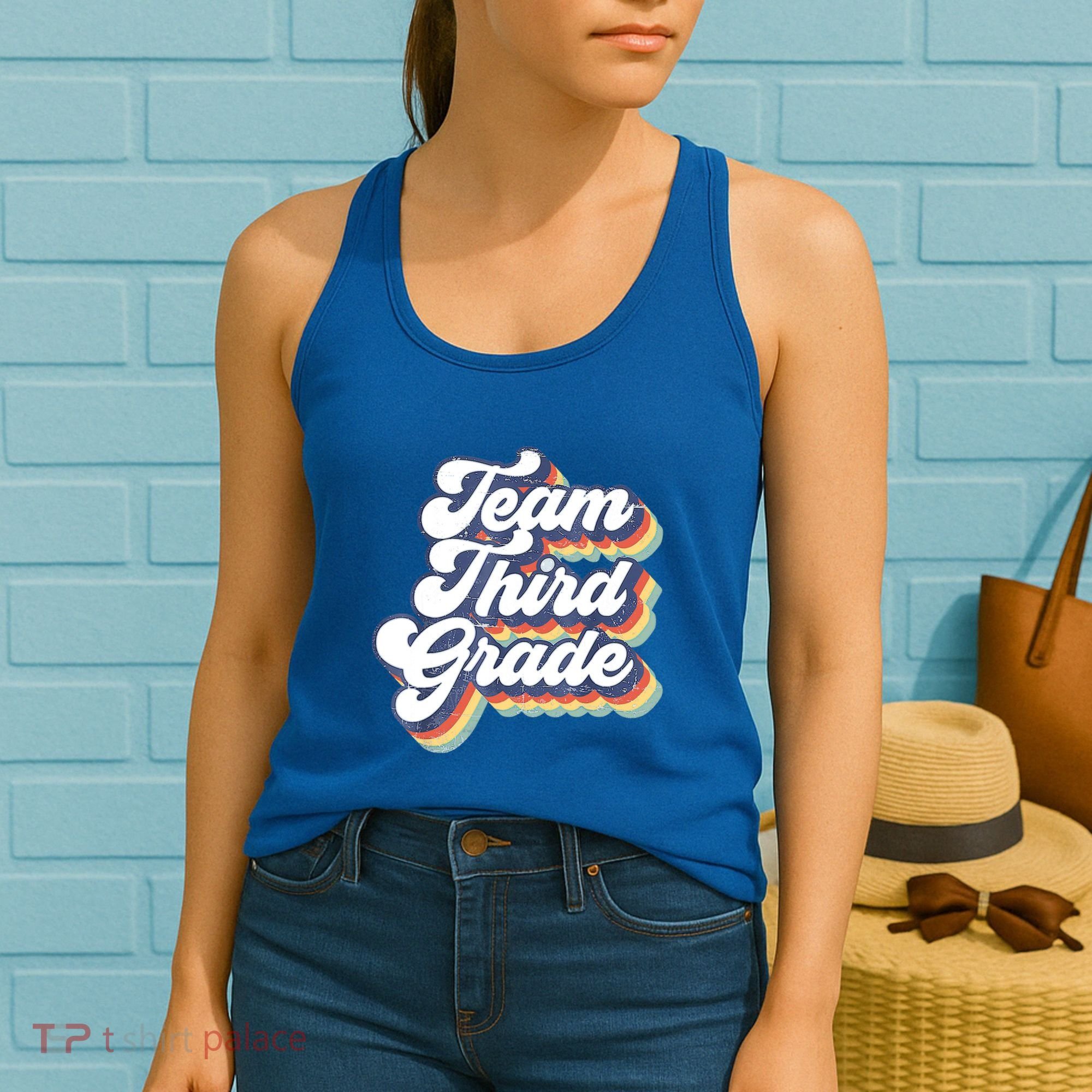 Retro Groovy Team Third Grade Back To School Teacher Student Gift Women's Tank Top