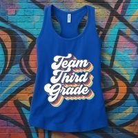 Retro Groovy Team Third Grade Back To School Teacher Student Gift Women's Tank Top thumb 3