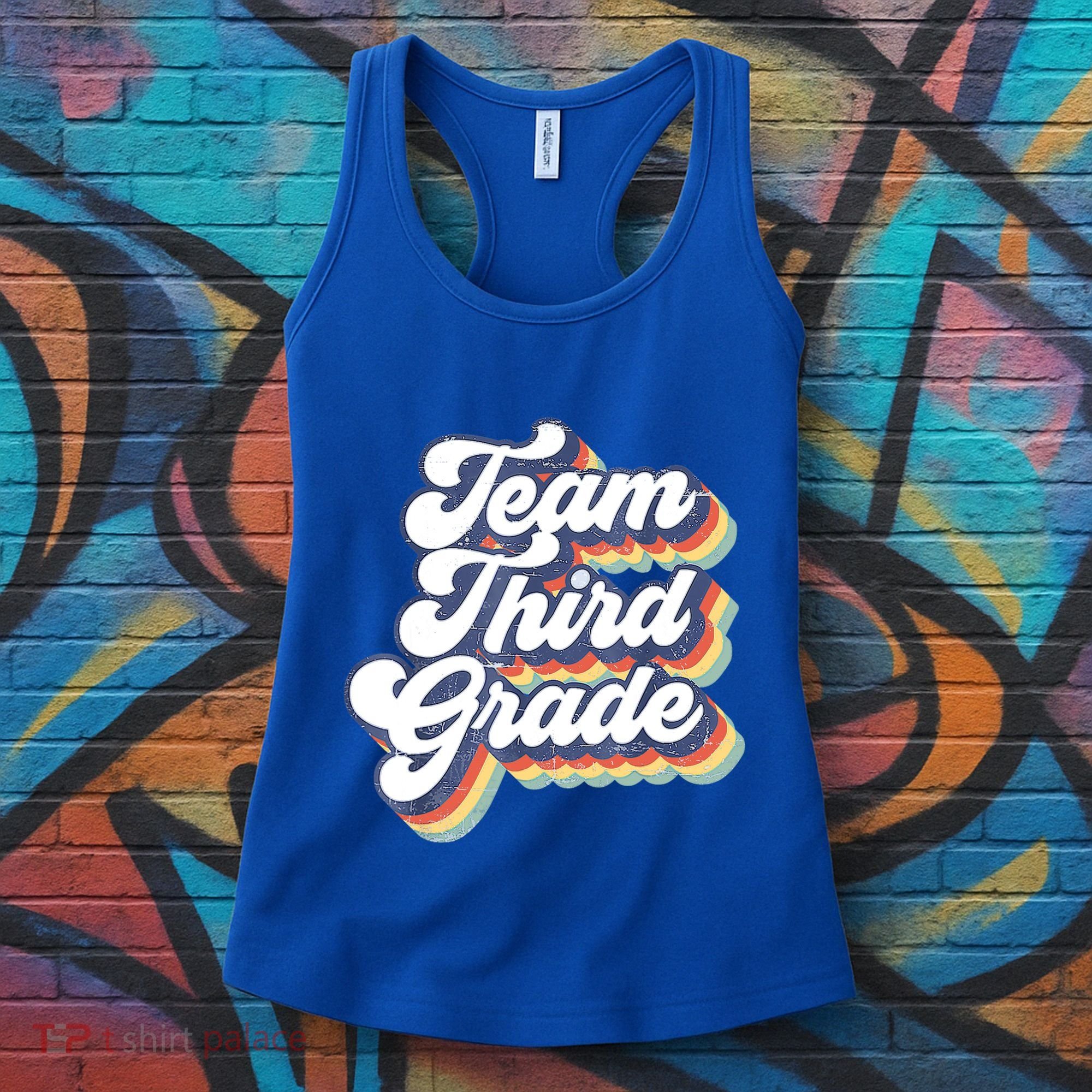 Retro Groovy Team Third Grade Back To School Teacher Student Gift Women's Tank Top