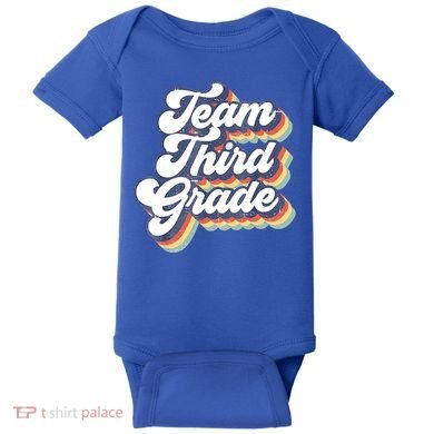 Retro Groovy Team Third Grade Back To School Teacher Student Gift Baby Bodysuit
