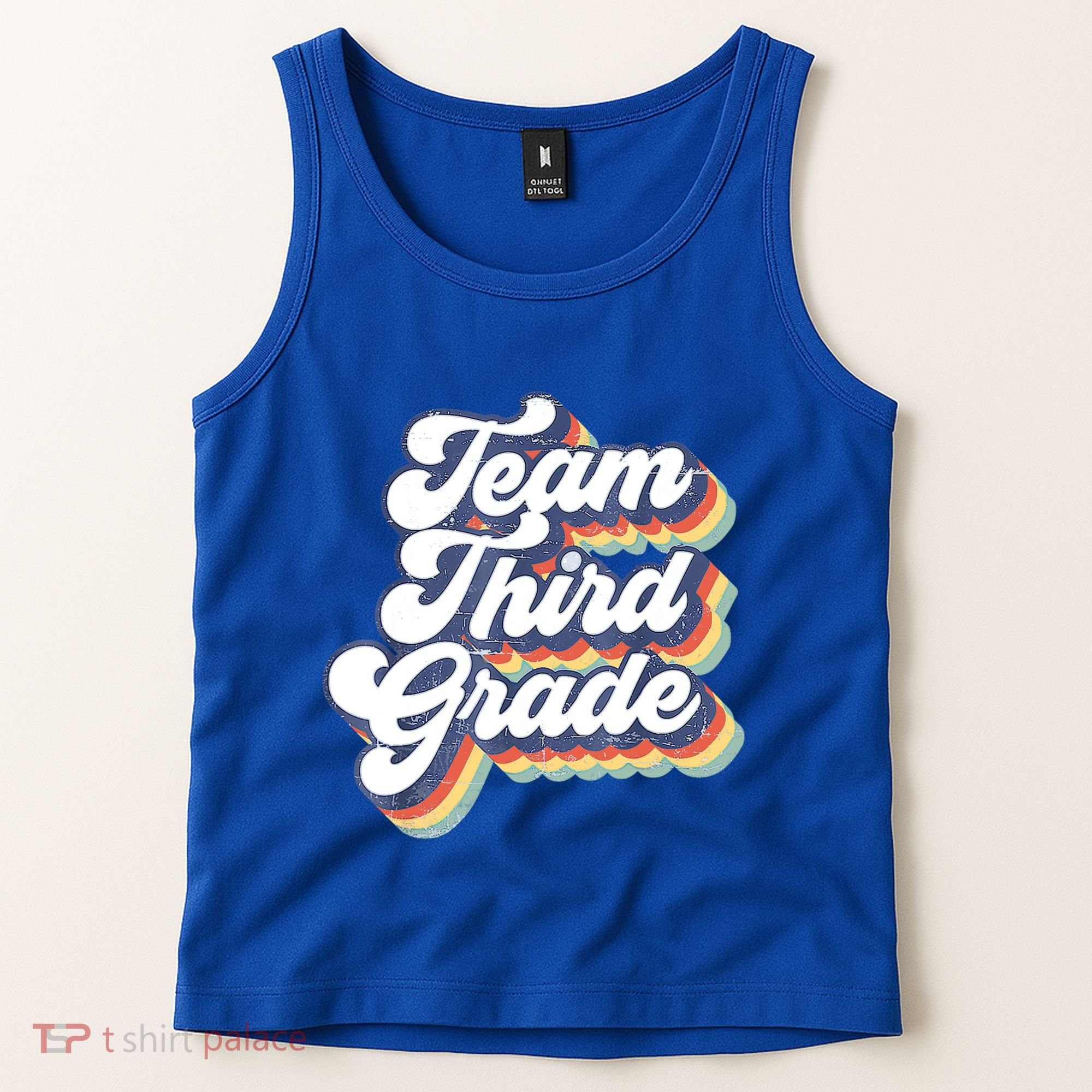Retro Groovy Team Third Grade Back To School Teacher Student Gift Tank Top