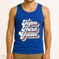 Retro Groovy Team Third Grade Back To School Teacher Student Gift Tank Top thumb 3