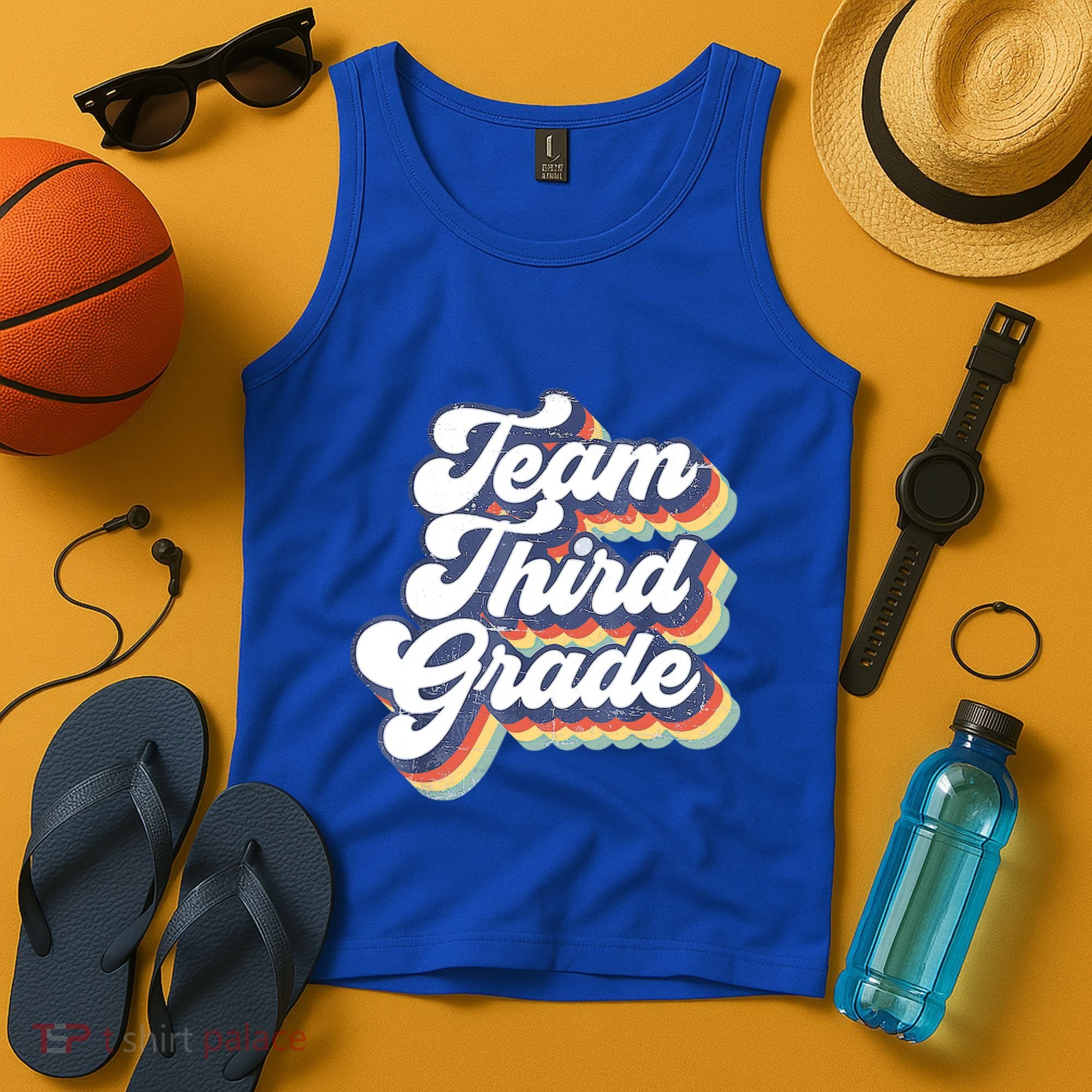Retro Groovy Team Third Grade Back To School Teacher Student Gift Tank Top