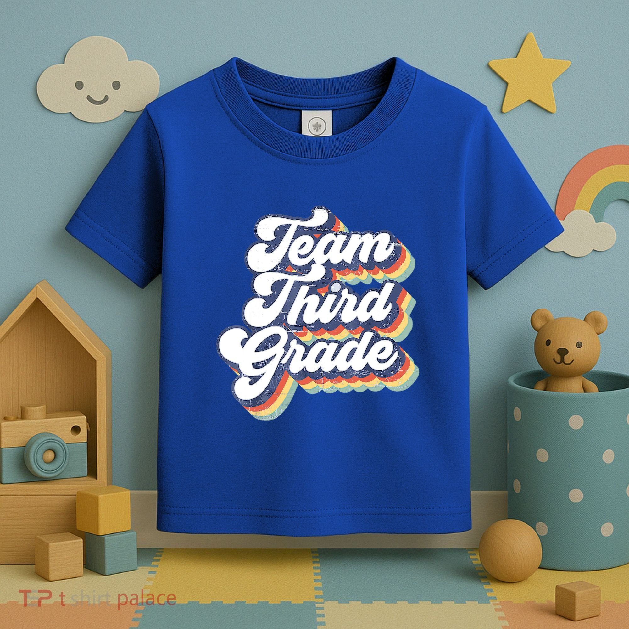 Retro Groovy Team Third Grade Back To School Teacher Student Gift Toddler T-Shirt