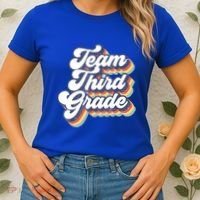 Retro Groovy Team Third Grade Back To School Teacher Student Gift Women's T-Shirt thumb 2