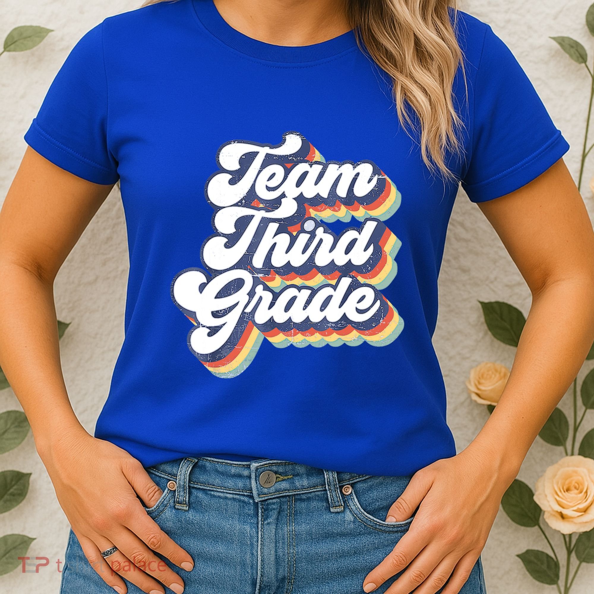 Retro Groovy Team Third Grade Back To School Teacher Student Gift Women's T-Shirt
