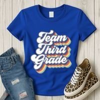 Retro Groovy Team Third Grade Back To School Teacher Student Gift Women's T-Shirt thumb 3