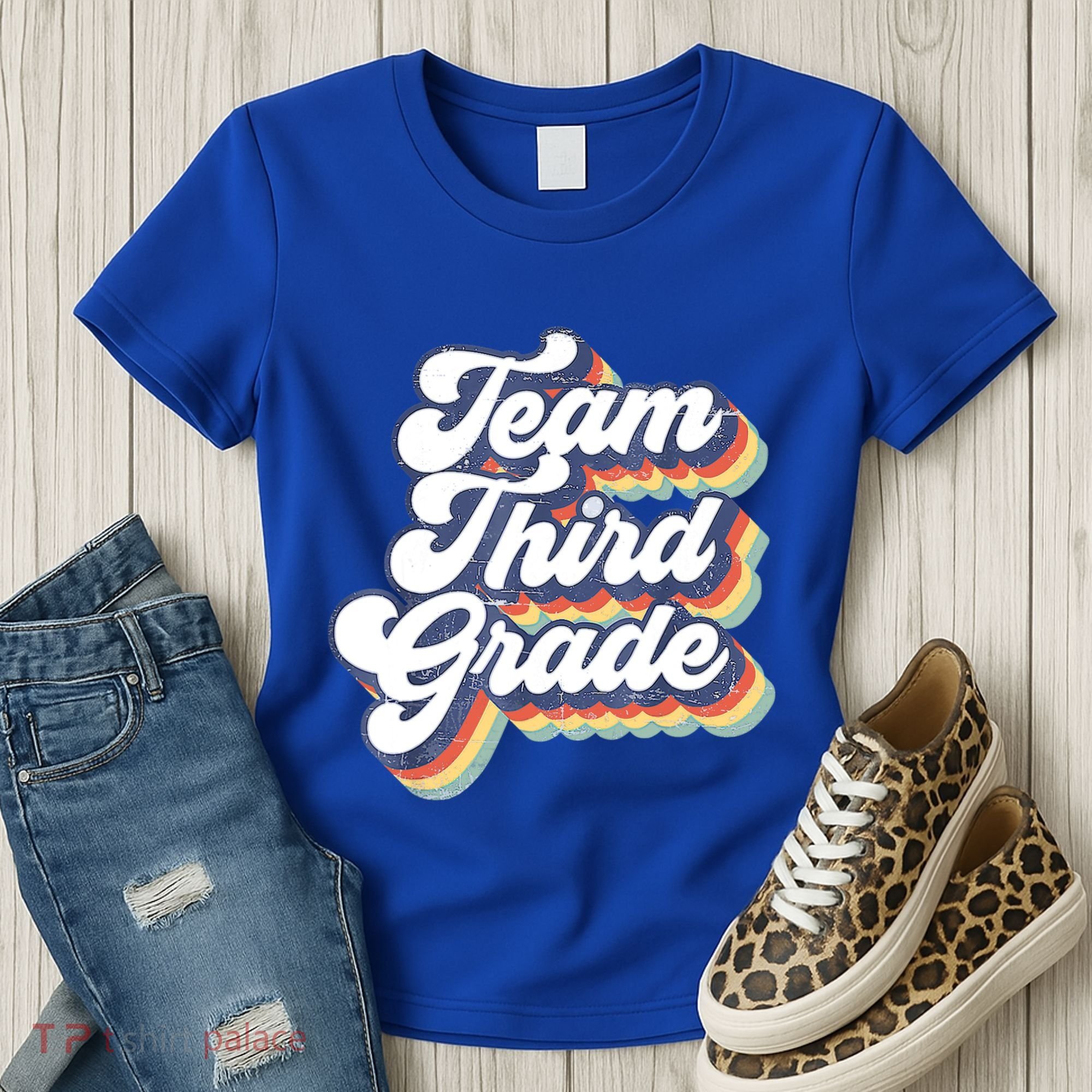 Retro Groovy Team Third Grade Back To School Teacher Student Gift Women's T-Shirt