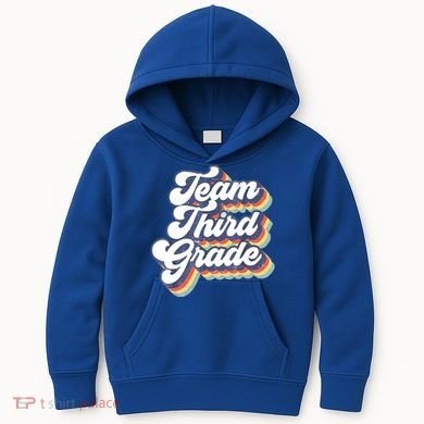 Retro Groovy Team Third Grade Back To School Teacher Student Gift Kids Hoodie