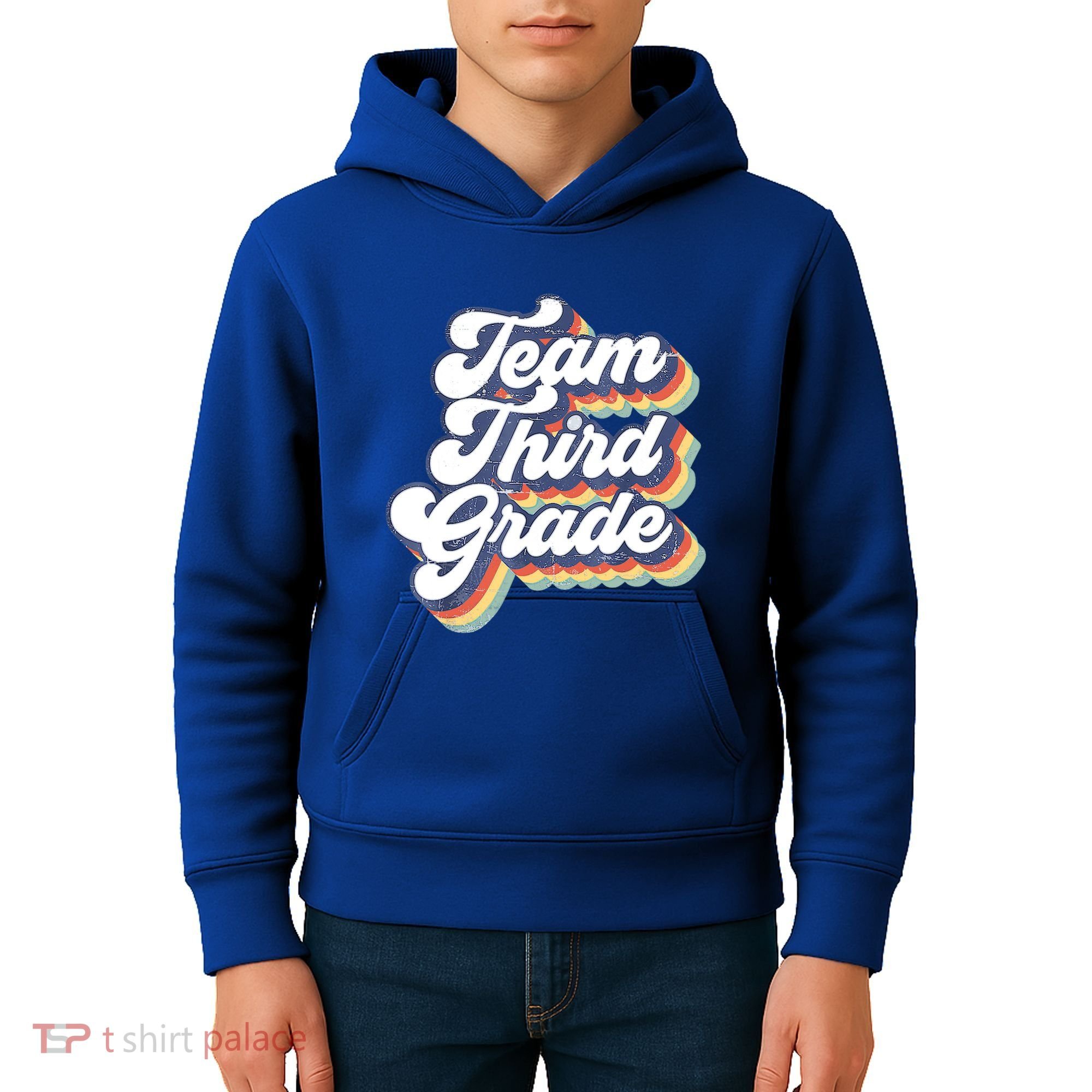 Retro Groovy Team Third Grade Back To School Teacher Student Gift Kids Hoodie