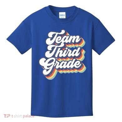 Retro Groovy Team Third Grade Back To School Teacher Student Gift Kids T-Shirt
