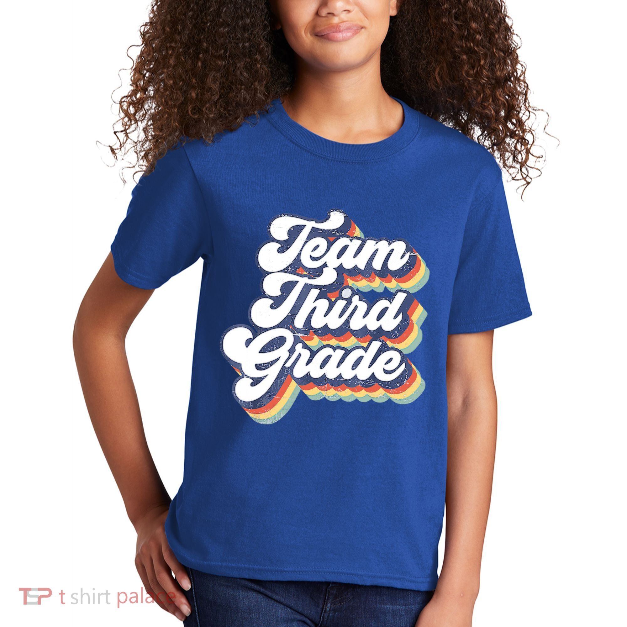 Retro Groovy Team Third Grade Back To School Teacher Student Gift Kids T-Shirt
