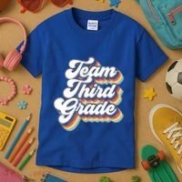 Retro Groovy Team Third Grade Back To School Teacher Student Gift Kids T-Shirt thumb 3