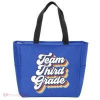 Retro Groovy Team Third Grade Back To School Teacher Student Gift Tote Bag thumb 0