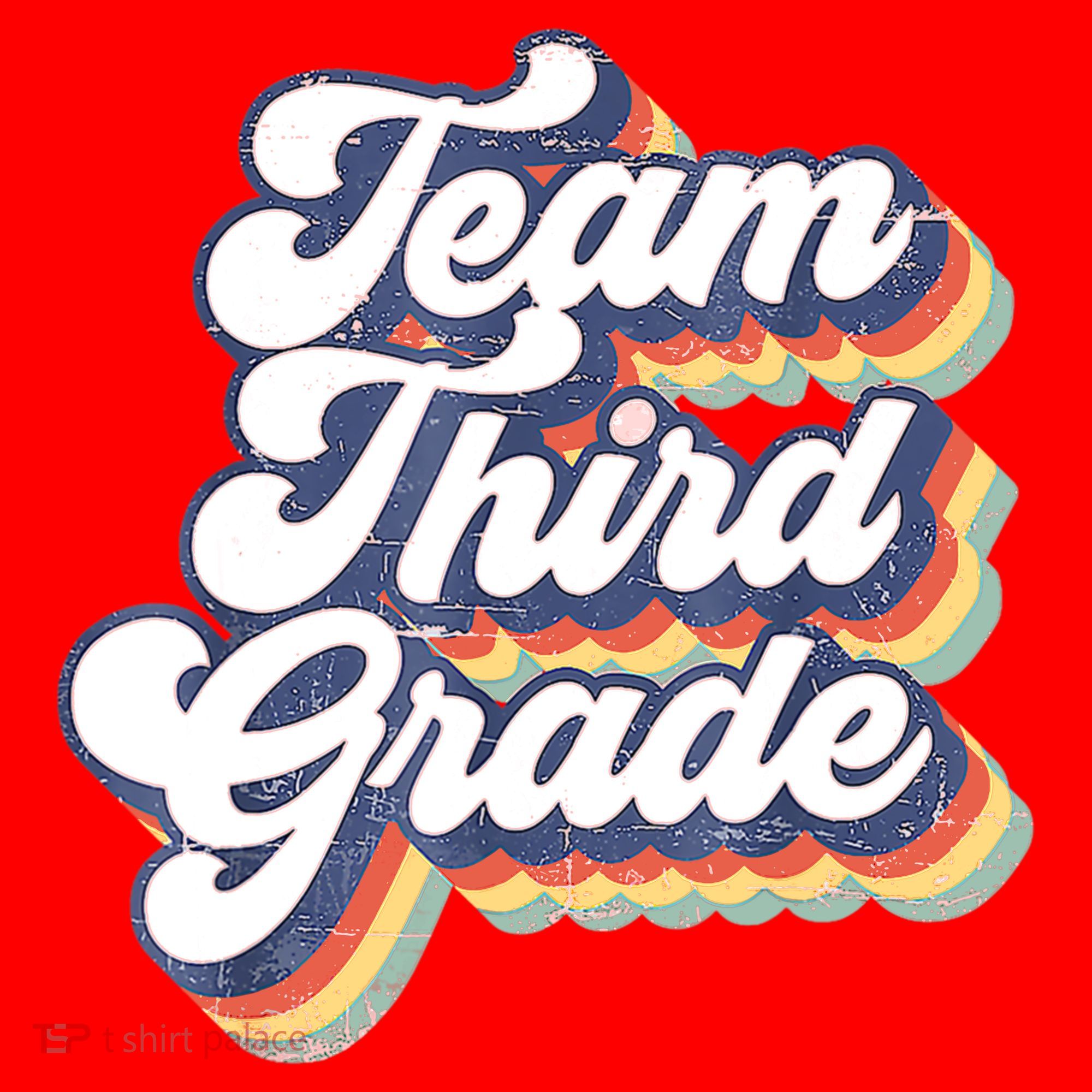 Retro Groovy Team Third Grade Back To School Teacher Student Gift Santa Hat