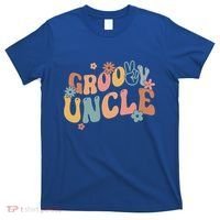 Retro Groovy Uncle Flower Power Hippie Family Groovy Vibes Gift T-Shirt thumb 0