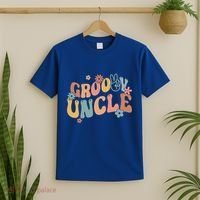 Retro Groovy Uncle Flower Power Hippie Family Groovy Vibes Gift T-Shirt thumb 2