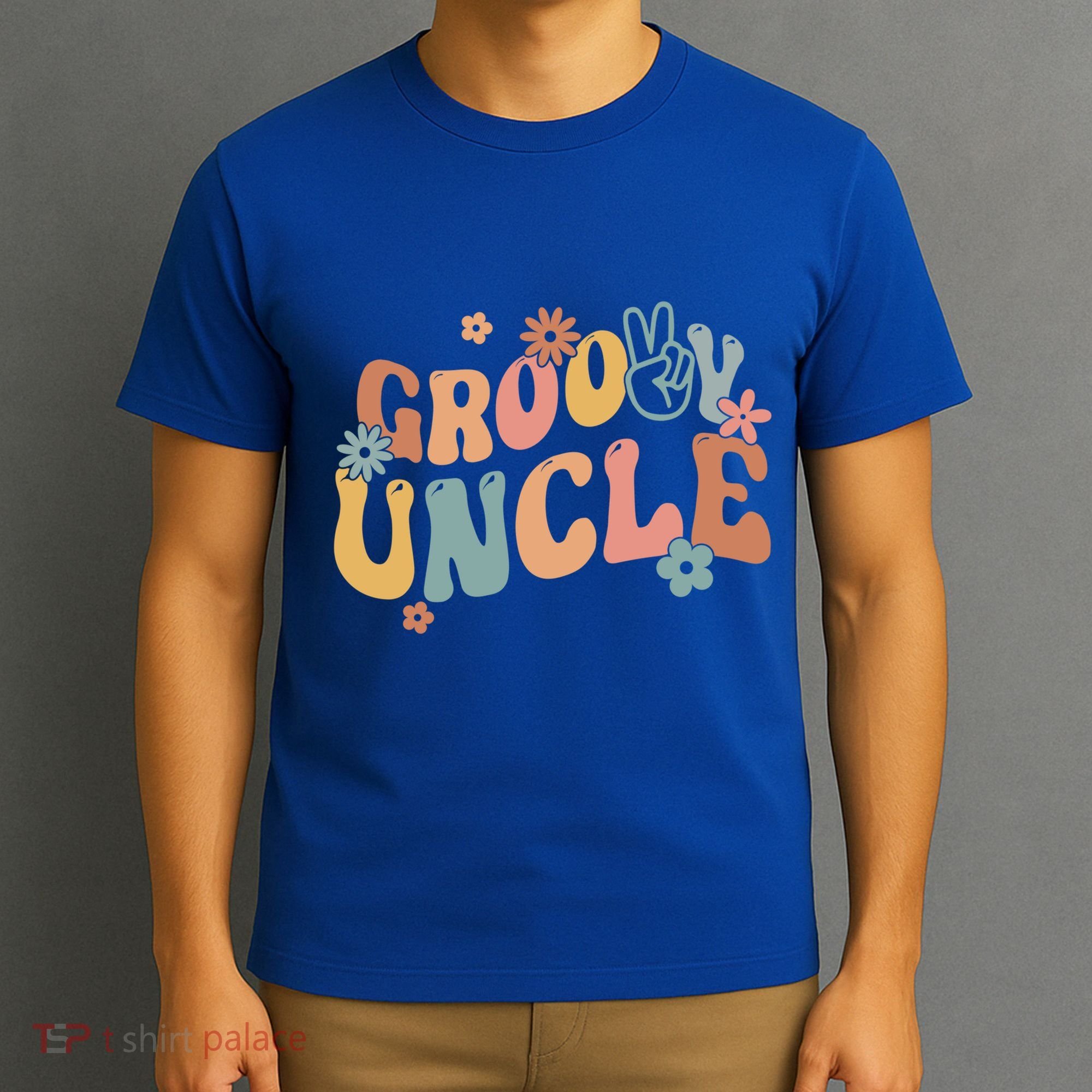 Retro Groovy Uncle Flower Power Hippie Family Groovy Vibes Gift T-Shirt