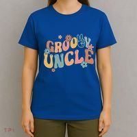 Retro Groovy Uncle Flower Power Hippie Family Groovy Vibes Gift T-Shirt thumb 4