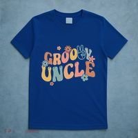 Retro Groovy Uncle Flower Power Hippie Family Groovy Vibes Gift T-Shirt thumb 5