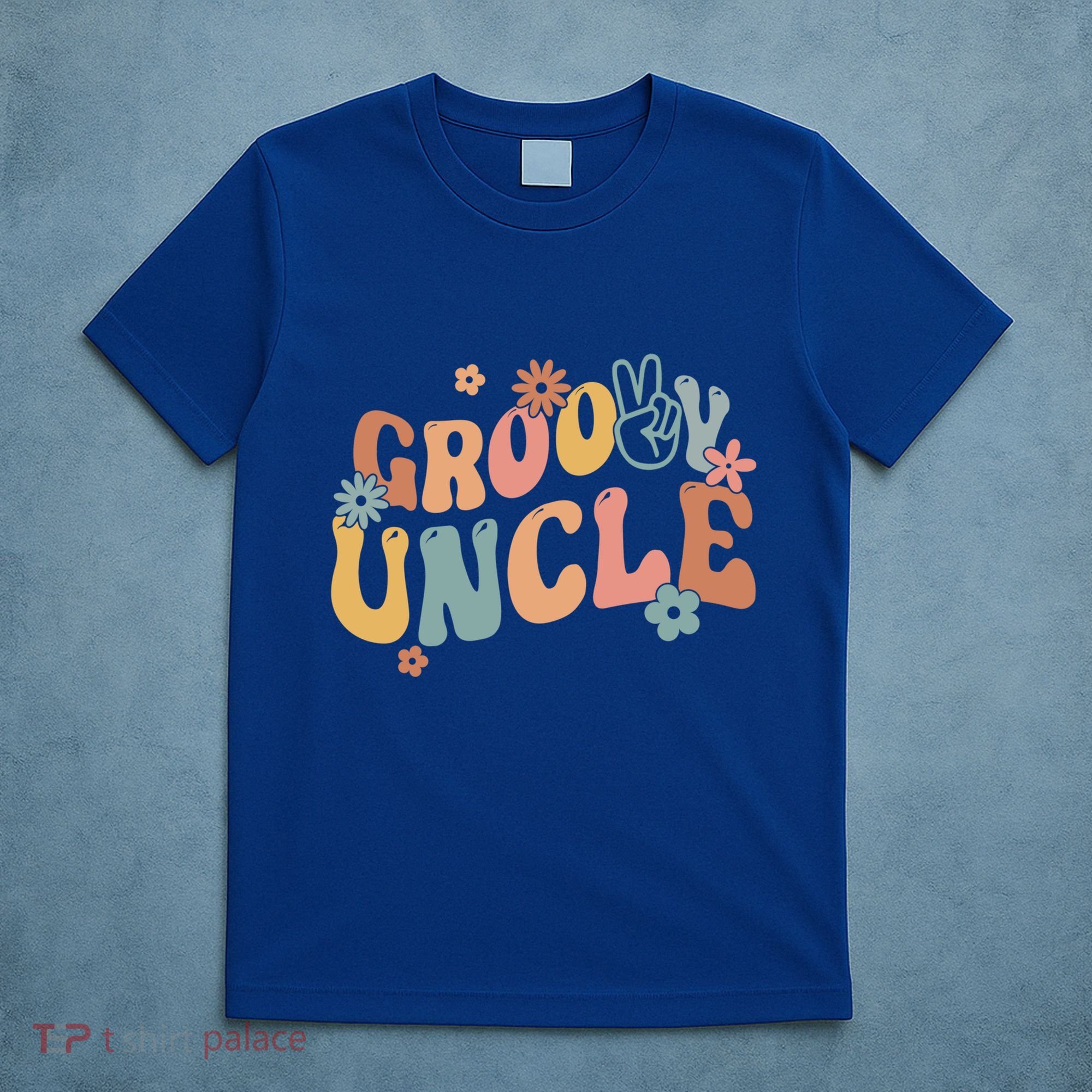Retro Groovy Uncle Flower Power Hippie Family Groovy Vibes Gift T-Shirt