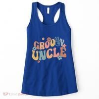 Retro Groovy Uncle Flower Power Hippie Family Groovy Vibes Gift Women's Tank Top thumb 0
